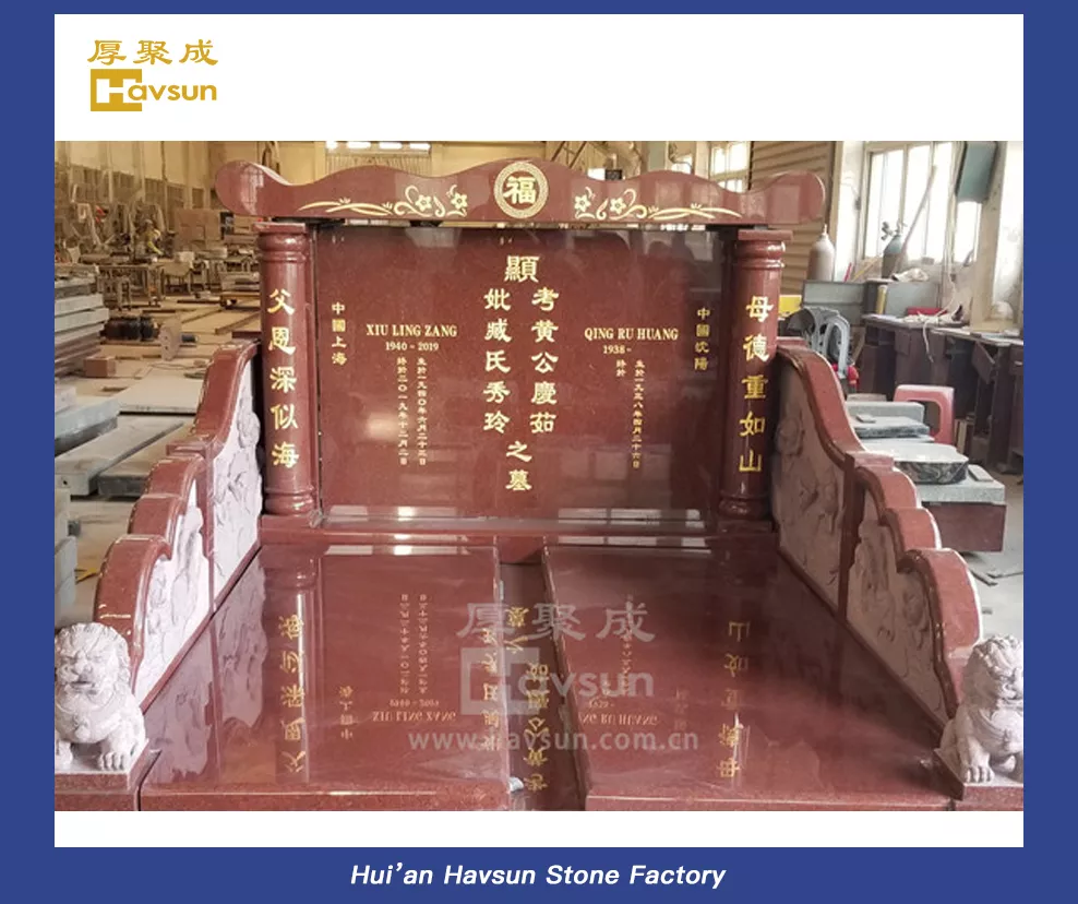 Red Color Tombstone for Oversea Chinese